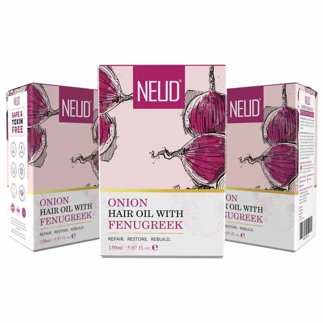 NEUD Premium Onion Hair Oil with Fenugreek for Men & Women - 150 ml 9559682305664