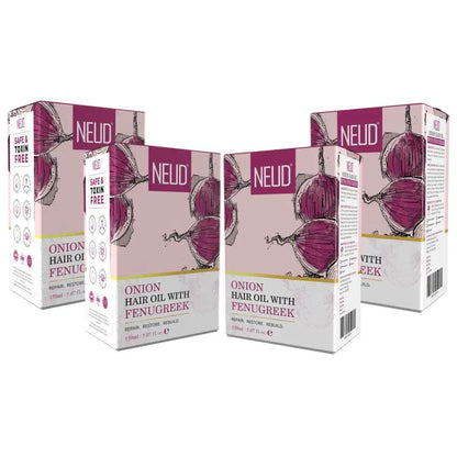 Buy 4 Packs NEUD Premium Onion Hair Oil with Fenugreek 150 ml for Men and Women - everteen-neud.com