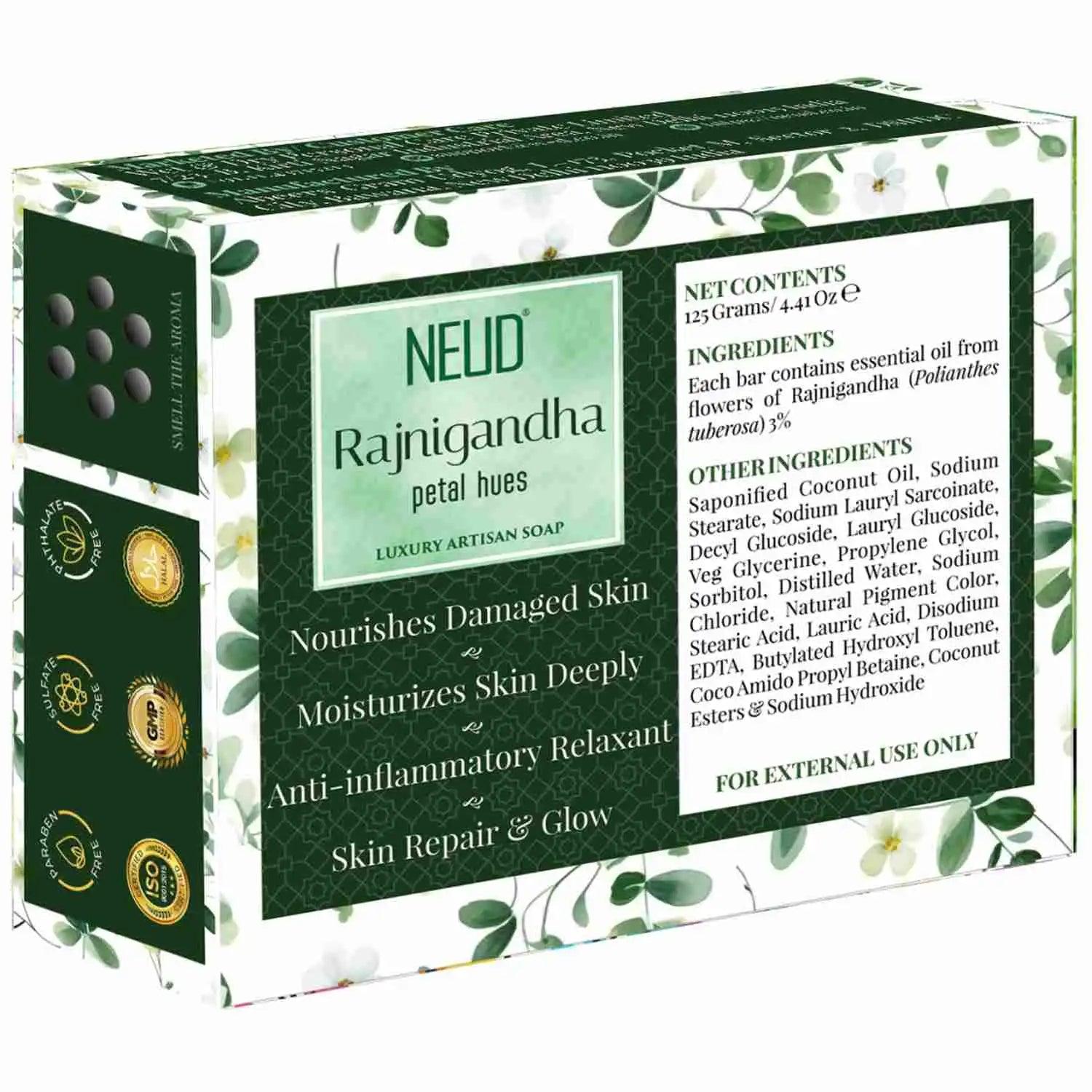 NEUD Rajnigandha Petal Hues Luxury Artisan pH Balanced Vegan Handmade Soap 125g With Tuberose is Shipped Worldwide - everteen-neud.com