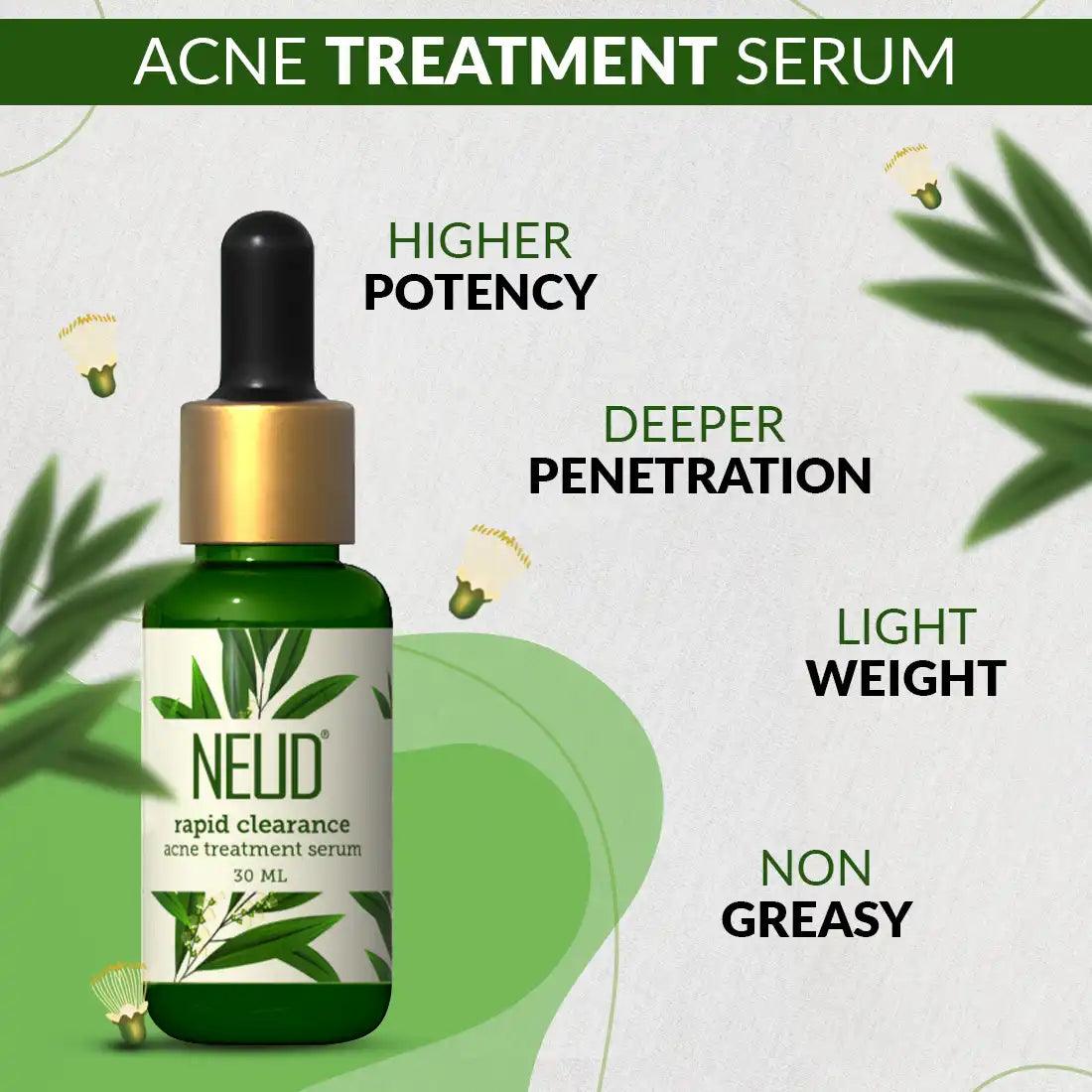 NEUD Rapid Clearance Acne Treatment Serum Is Non-Greasy, Lightweight and Gives Deeper Penetration With Higher Potency - everteen-neud.com