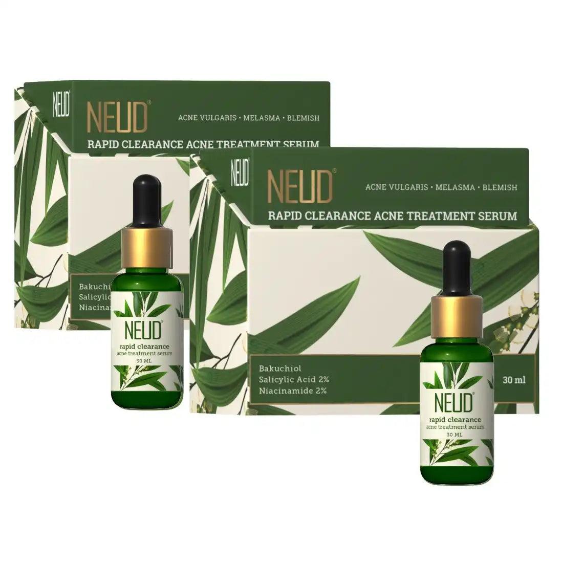 Buy 2 Packs NEUD Rapid Clearance Acne Treatment Serum 30ml With Salicylic Acid, Bakuchiol and Niacinamide - everteen-neud.com