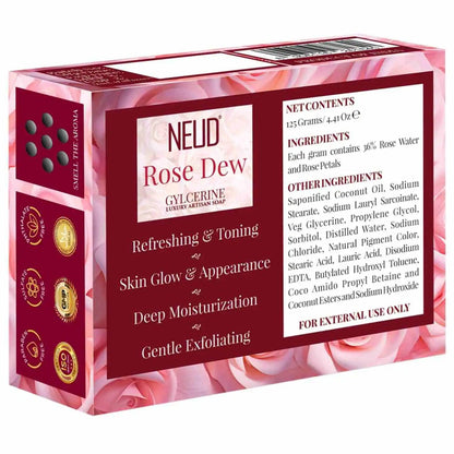 NEUD Rose Dew Glycerine Luxury Artisan pH-Balanced Handmade Soap 125g is Shipped Worldwide - everteen-neud.com