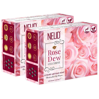 Buy 2 Packs NEUD Rose Dew Glycerine Luxury Artisan pH-Balanced Handmade Soap 125g Each - everteen-neud.com