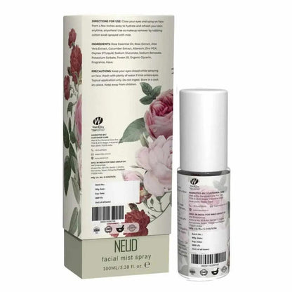 NEUD Rose Water Facial Mist Spray For Refreshed and Toned Skin - 100 ml