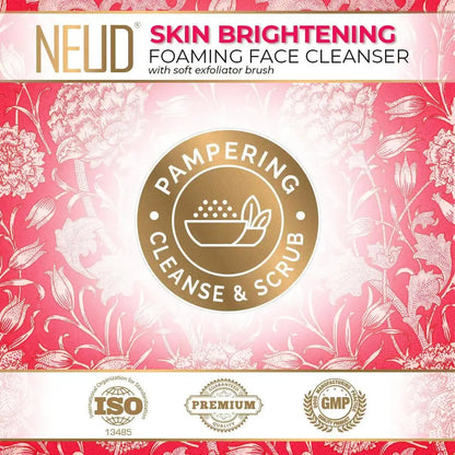 NEUD Skin Brightening Foaming Face Cleanser 150ml With Vitamin C and Licorice Gives Pampering Cleanse and Scrub - everteen-neud.com