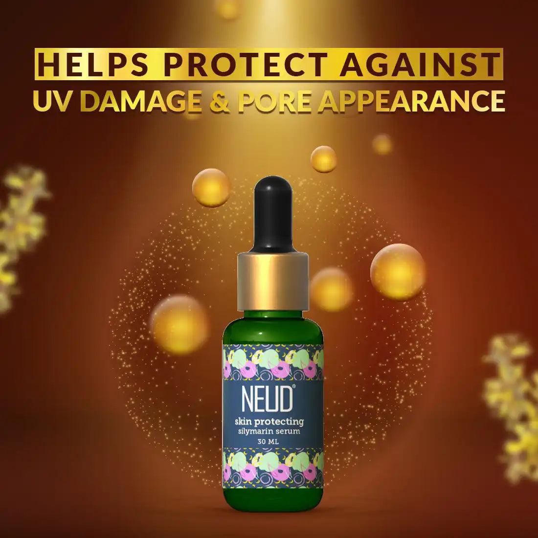 NEUD Skin Protecting Silymarin Serum 30ml With Witch Hazel, Provitamin B5 and Aquaxyl Helps Protect From UV Damage and Skin Pores - everteen-neud.com