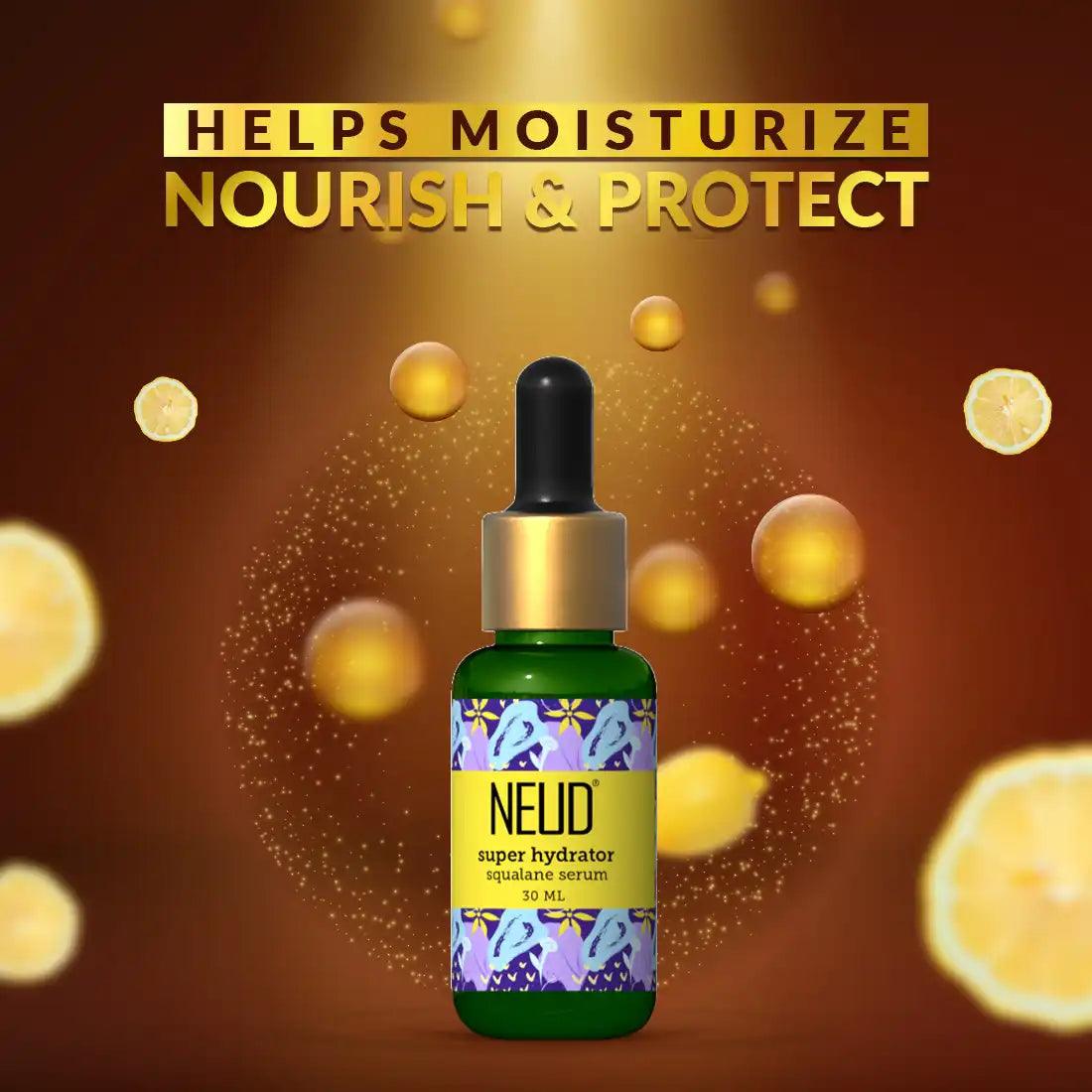 NEUD Super Hydrator Squalane Serum 30ml With Lemon Oil, Turmeric Oil and Reverskin Helps Moisturize, Nourish and Protect Skin - everteen-neud.com