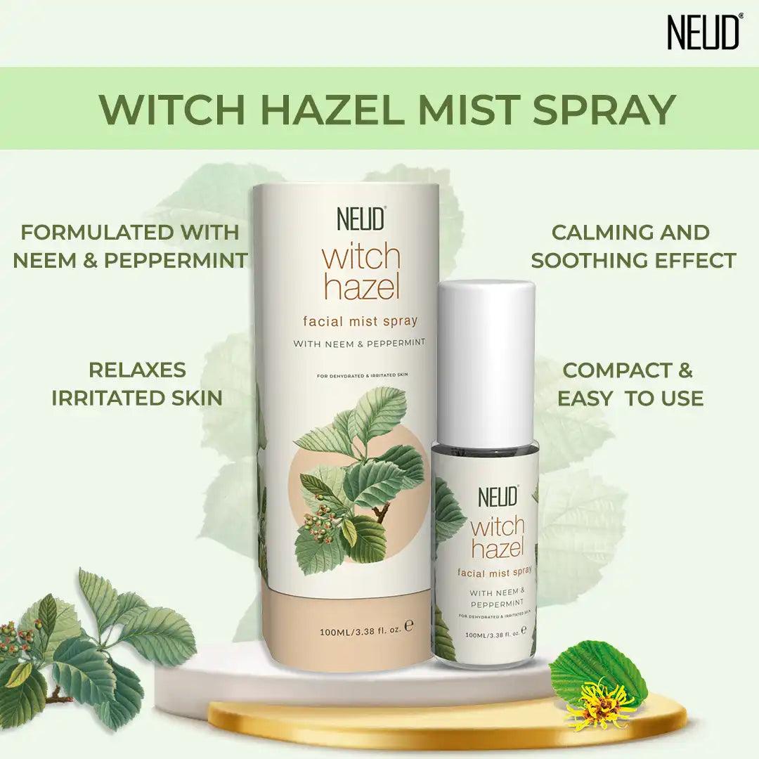 NEUD Witch Hazel Facial Mist Spray 100ml Helps Relax Irritated Skin and Has a Calming and Soothing Effect - everteen-neud.com