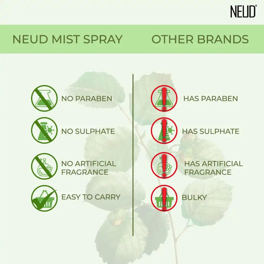 NEUD Witch Hazel Facial Mist Spray 100ml For Dehydrated and Irritated Skin Does Not Contain Parabens, Sulfates or Artificial Fragrance - everteen-neud.com