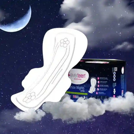 Watch this video to learn about everteen Relax Nights Ultra Sanitary Pads enriched with neem and safflower - India's first overnight pads with hybrid top sheet - everteen-neud.com