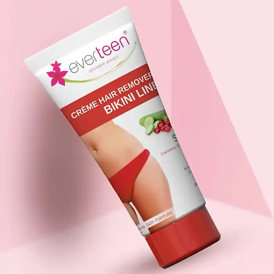 Watch This Video to Know How Cranberry and Cucumber in everteen Silky Bikini Line Hair Remover Creme Help Build Collagen and Tone Skin - everteen-neud.com