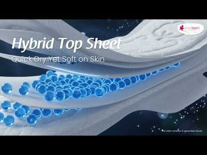 everteen Relax Nights Ultra XXXL Sanitary Pads - Watch Video To Learn How Hybrid Top Sheet Is Ideal For Overnight Protection 